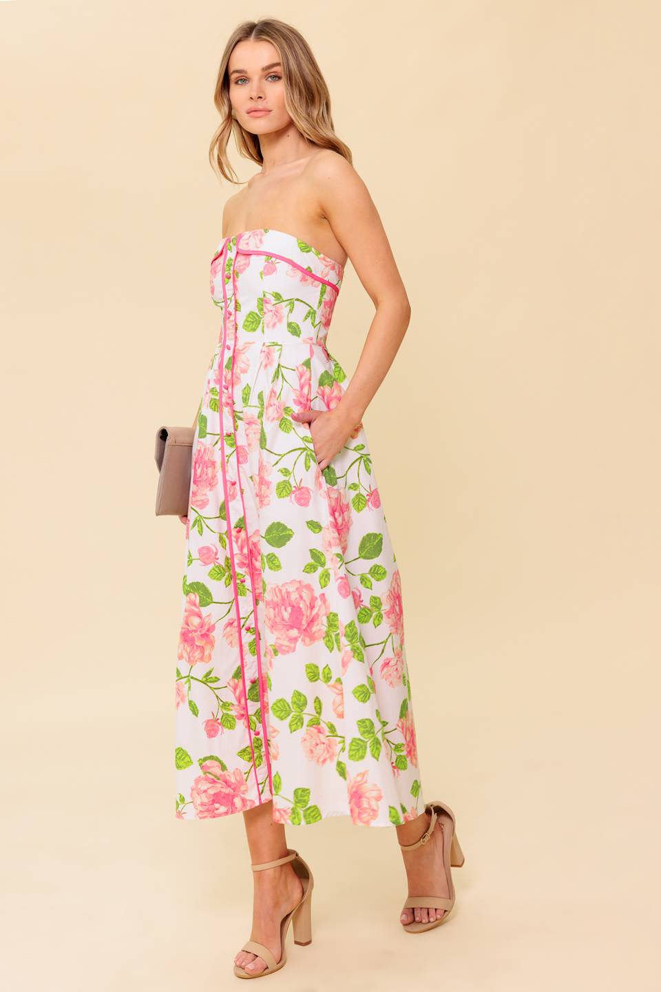 BETTER THAN EVER WOVEN MIDI DRESS Flying Tomato